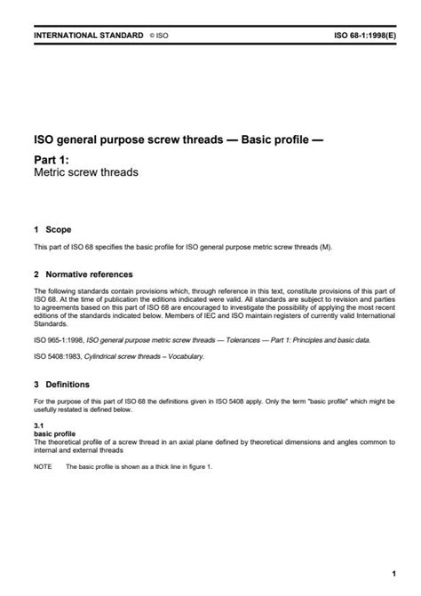 ISO 68-1:1998 - ISO general purpose screw threads — Basic profile ...