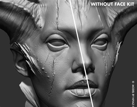 100张真实人物脸部皮肤纹理细节深度法线贴图-设计