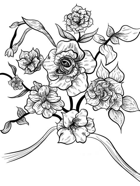 【原创】手绘黑白花卉插画|插画|创作习作|Z85279046 - 原创作品 - 站酷 (ZCOOL)