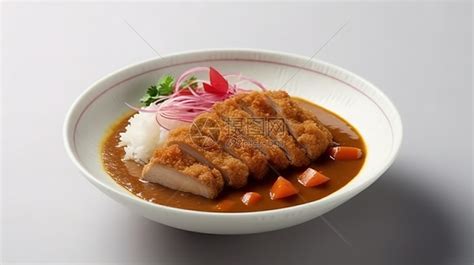 盘子里美味的咖喱猪排饭高清图片下载-正版图片402460397-摄图网
