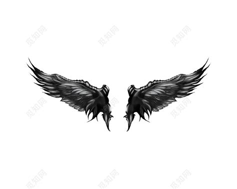 黑色恶魔翅膀插画素材免费下载 - 觅知网