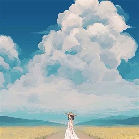 甜美女生风景头像动漫版