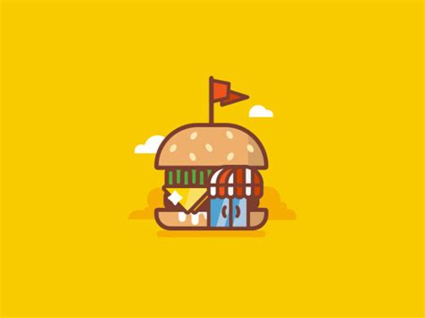 汉堡快餐主题的英文手写字体和图形插画素材-Original Burger - 艺字网