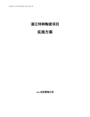 湛江特种陶瓷项目实施方案【模板范文】