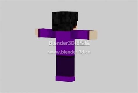 blender rig紫色minecraft我的世界人物3d模型素材资源免费下载-Blender3D模型库