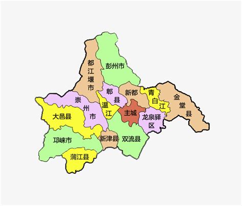 成都区域划分地图2019,成都13区域,成都11区分布图_大山谷图库