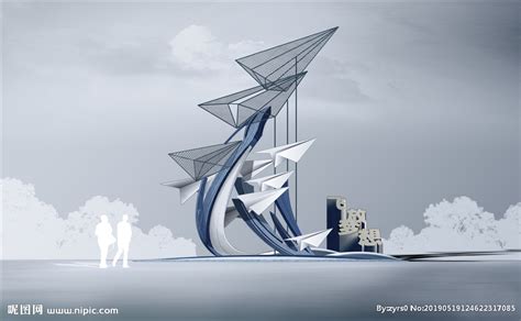 飞机雕塑设计图__3D设计_3D设计_设计图库_昵图网nipic.com