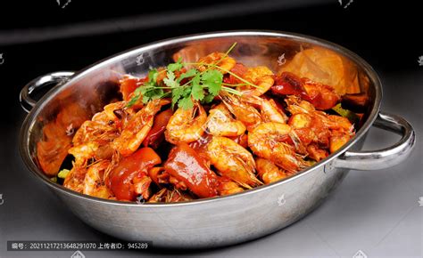 干锅香辣虾,中国菜系,食品餐饮,摄影素材,汇图网www.huitu.com
