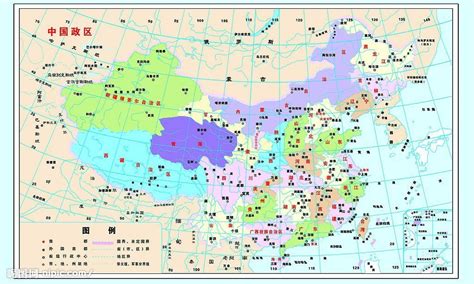 中国34个省级行政区的地图 地球科学