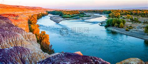 可可托海额尔齐斯河秋天风景,国外旅游景点,旅游景点,摄影素材,汇图网www.huitu.com