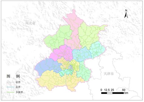 北京市民政局 2021版北京市行政区域界线基础地理地图