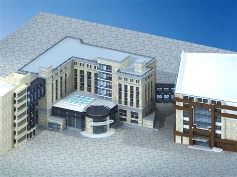 现代综合医院3dmax 模型下载-光辉城市