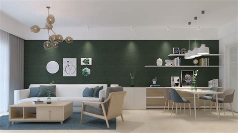 绿色用于室内空间，创造出一种静谧、纯净的居住环境，典雅的颜色烘托出自然的氛围，与浅色系列相搭配，创造-家居美图_装一网装修效果图