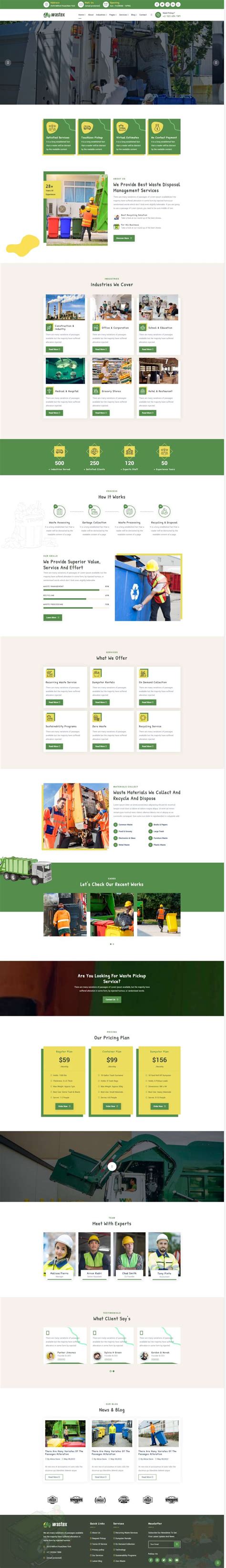 废品回收网站源码，绿色的回收废物服务网站模板设计_墨鱼部落格