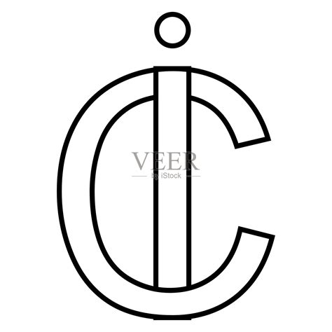 标志符号ic ci图标符号交错的字母ci插画图片素材_ID:409663604-Veer图库