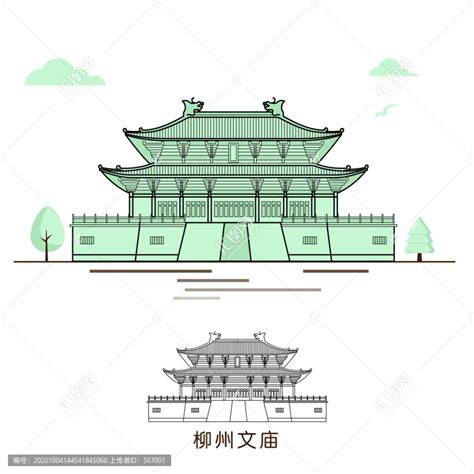 柳州文庙插图,背景底纹,设计素材,设计模板,汇图网www.huitu.com