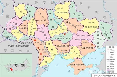 由大及小的顿涅茨克的中文地图，以供朋友们参考！