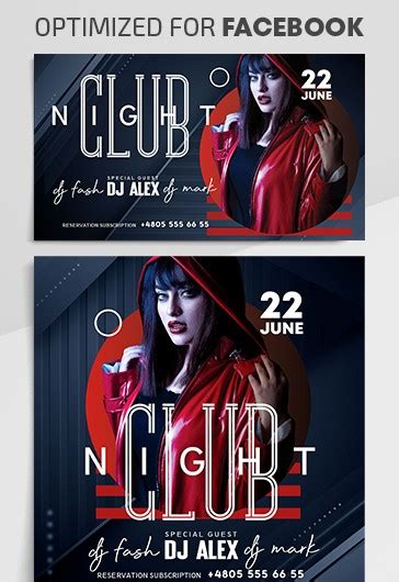 Club Night - Free Facebook Cover Template in PSD + Post + Event cover ...