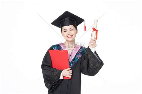 学士服美女大学生拿毕业证书高清图片下载-正版图片501596330-摄图网