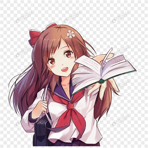 甜美女生头像拿着书本