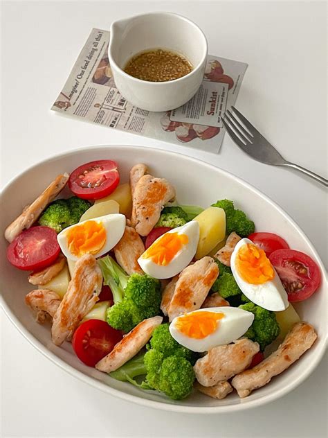 【低卡饱腹‼️🥦土豆鸡胸肉沙拉的做法步骤图】青菜小丸子o_下厨房