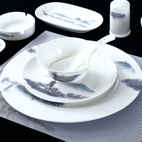8LH景德镇简约餐具碗碟套装家用欧式盘子碗组合2人4人陶瓷碗吃饭 | 景德镇名瓷在线