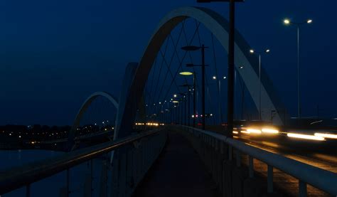 Free Images : light, architecture, bridge, night, sunlight, city ...