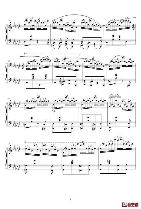 黑键练习曲-肖邦 - 钢琴谱 - 环球钢琴网