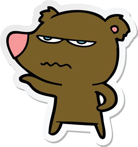 sticker of a angry bear cartoon 10376023 Vector Art at Vecteezy
