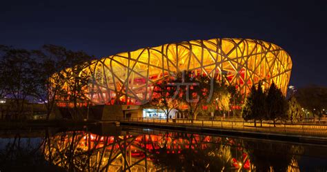 实拍北京鸟巢，夜景很美