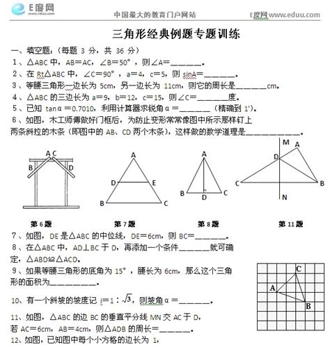 初一数学-三角形经典例题专题训练_几何辅导_中考网