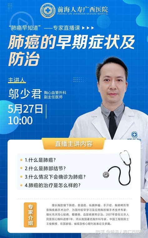 前海人寿广西医院专家直播课 | 肺癌早知道早防治 - 知乎