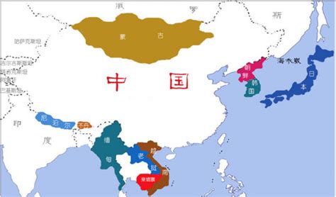 中国周边地图图片