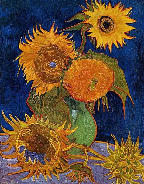 梵高静物油画高清大图：两朵向日葵-加加色