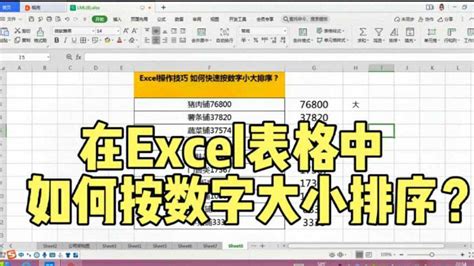 Excel办公技巧，在Excel表格中如何按数字大小排序？