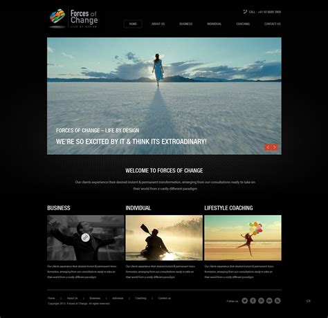 Upmarket, Serious, Work Web Design for Forces Of Change by pb | Design ...