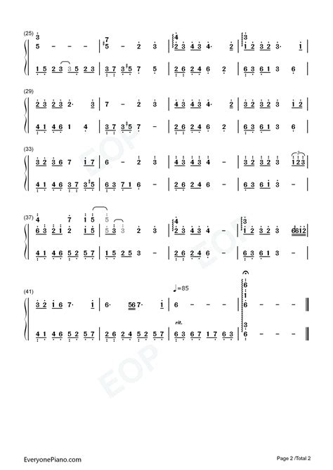 夜de模仿曲-原创双手简谱预览2-钢琴谱文件（五线谱、双手简谱、数字谱、Midi、PDF）免费下载