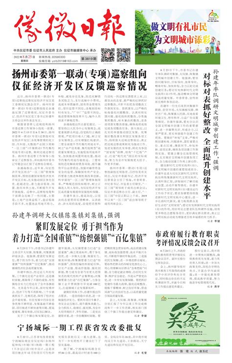 扬州市委第一联动（专项）巡察组向仪征经济开发区反馈巡察情况--仪征日报