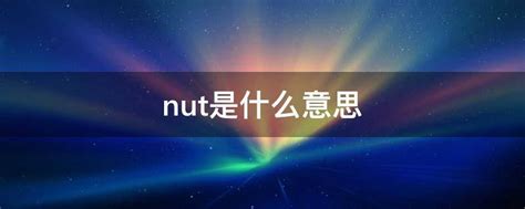 nut是什么意思 - 业百科