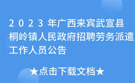 2023年广西来宾武宣县桐岭镇人民政府招聘劳务派遣工作人员公告