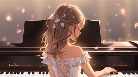 头像温柔弹琴女生背影