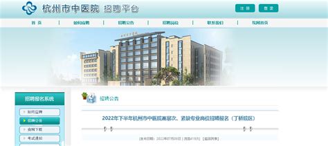 2022下半年浙江杭州市中医院高层次、紧缺专业岗位招聘公告【12人】（丁桥院区）