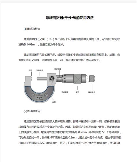 螺旋测微器的精确度是多少？_百度知道