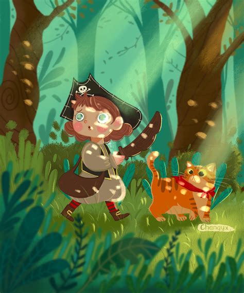 森林里探险的的小女孩|插画|新锐潮流插画|罗一酱 - 原创作品 - 站酷 (ZCOOL)