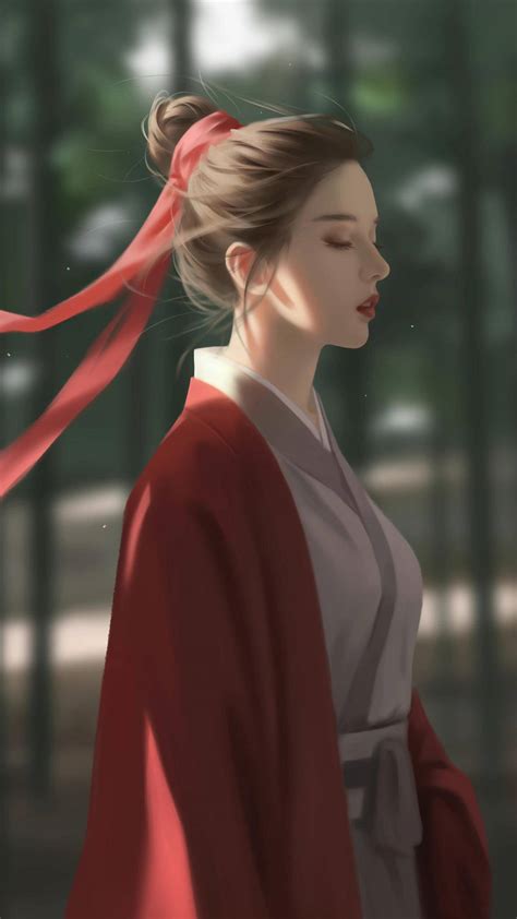女生古风头像女将军红衣
