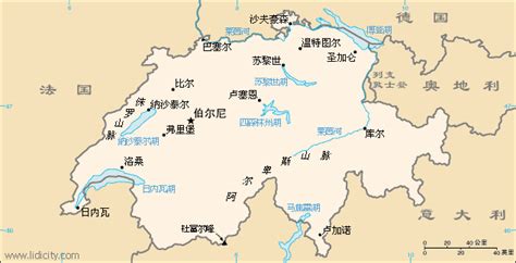 瑞士地图图片