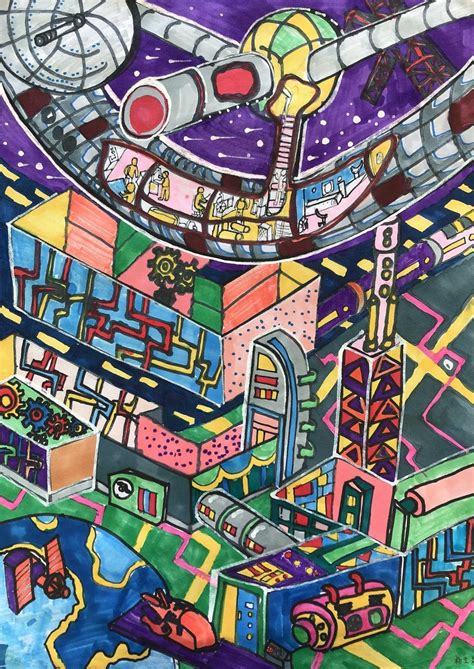 快讯—我校美术学科科幻绘画作品参加龙华区级赛多人获奖，两幅作品入围市赛