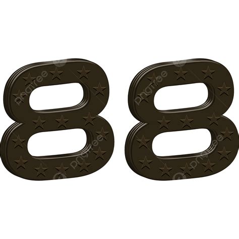 Transparent Numbers Vector Design Images, Realistic 3d Number 88 Isolated On Transparent ...