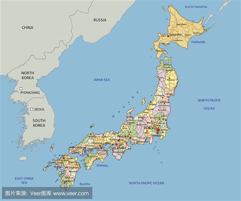 日本地图高清中文版_日本地图库_地图窝