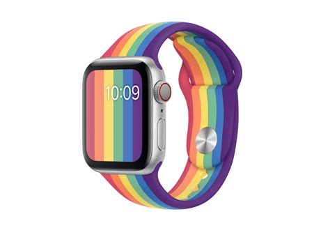 适用于苹果iwatch彩虹硅胶手表带全系列运动表带彩色单扣硅胶表带-阿里巴巴